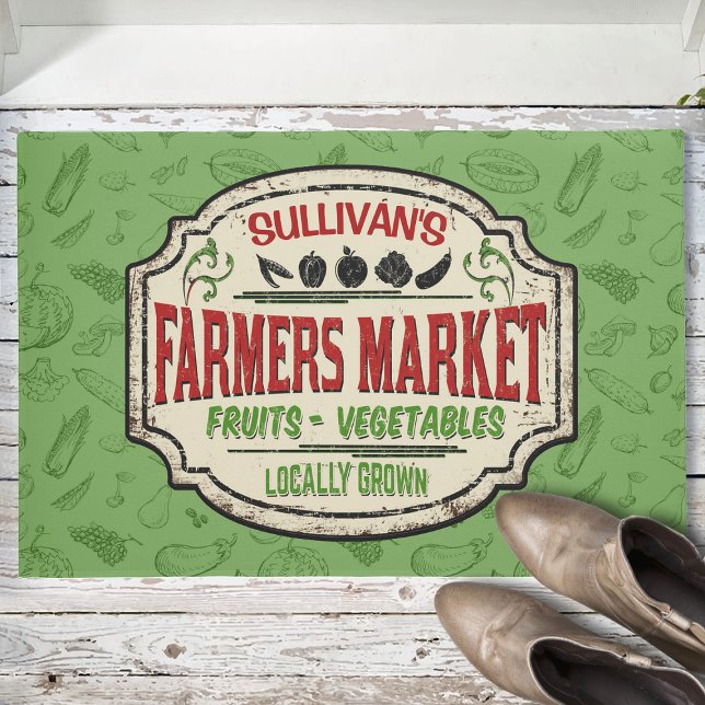 Personalised Locally Grown Garden Farmers Market Doormat (Creator Uploaded)