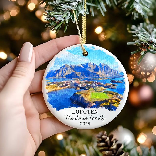 Personalised Lofoten Ornament, Norway Gift Ceramic Tree Decoration (Creator Uploaded)