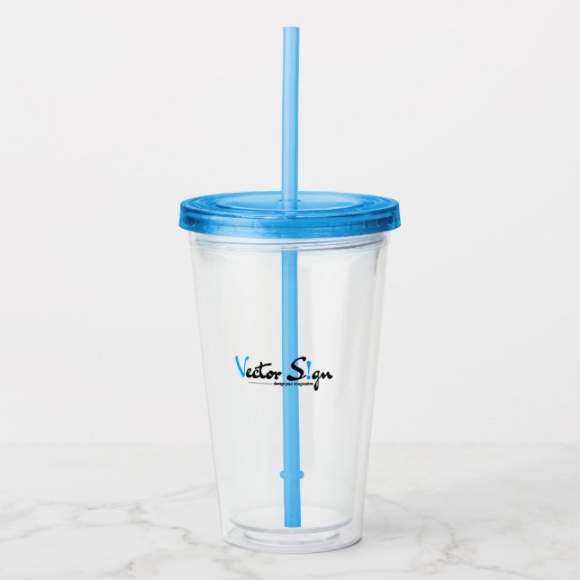 Personalised Logo Acrylic Tumbler with Straw (Front)