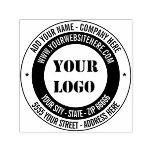 Personalised Logo Address Round Self-inking Stamp