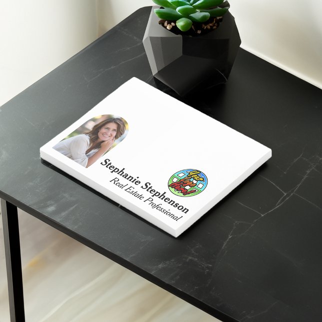 Personalised Logo and Photo Business Arched Frame Post-it Notes (logo photo custom post-it notes)