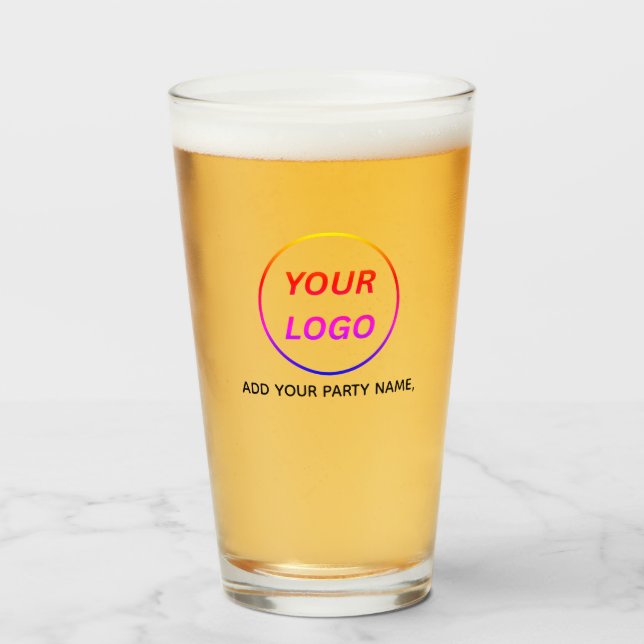 Personalised Logo and Text Beer Glasses (Front Filled)