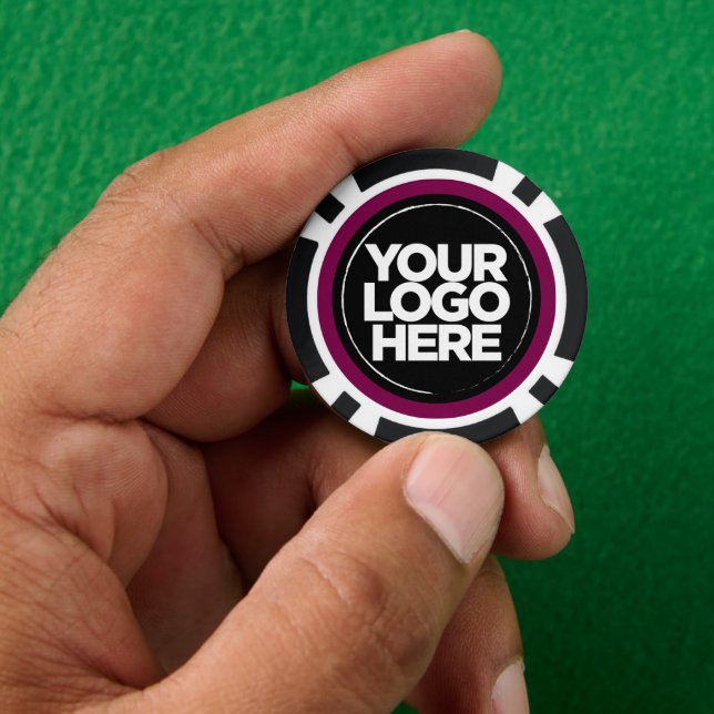 Personalised Logo and Text Cool Burgundy Red Poker Chips (Hand)