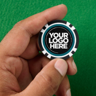 Personalised Logo and Text Cool Deep Teal Poker Chips