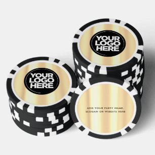 Personalised Logo and Text Cool Gold Poker Chips
