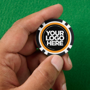 Personalised Logo and Text Cool Orange Poker Chips