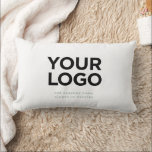 Personalised Logo and Text Corporate Lumbar Cushion<br><div class="desc">Easily personalise this Personalised Logo and Text Corporate Lumbar Pillow with text, company, coordinates or house name, and business logo, photo or any image. A simple business design in minimalist organic sage green and white colours fully customisable, grunge distressed typewriter font for a modern, warm, professional and clear look. The...</div>