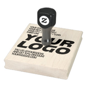 Personalised Logo and Text Large Rubber Stamp
