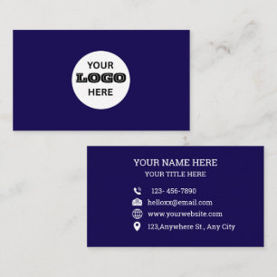 Personalised Logo Blue Professional Business Card