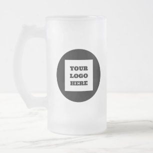 Personalised Logo Business Company Script Beer Frosted Glass Beer Mug