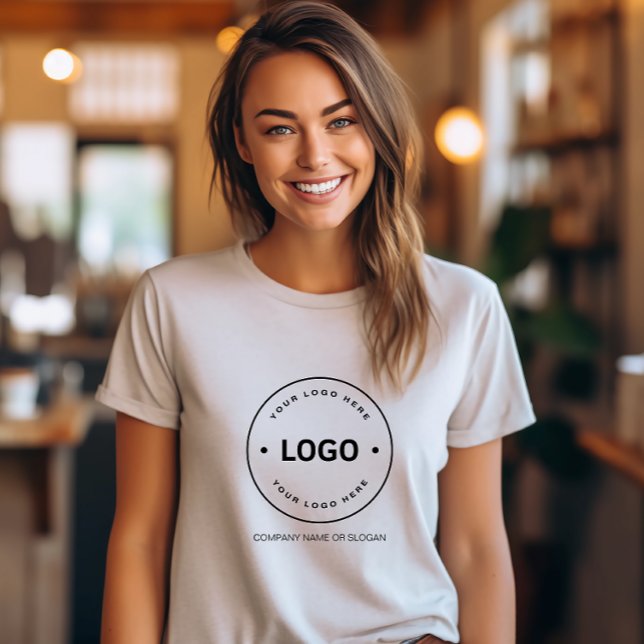 Personalised Logo Business T-Shirt (Create your own custom logo and slogan business t-shirt by MINTIC DESIGN STUDIO)