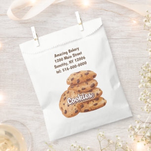 Personalised Logo Chocolate Cookies Bakery, Baker Favour Bags
