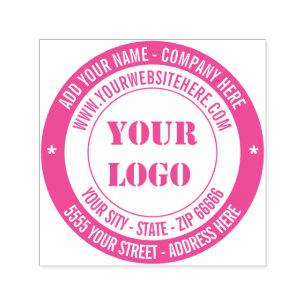 Personalised Logo Contact Info Address Round Stamp