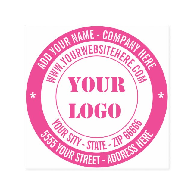 Personalised Logo Contact Info Address Round Stamp (Design)