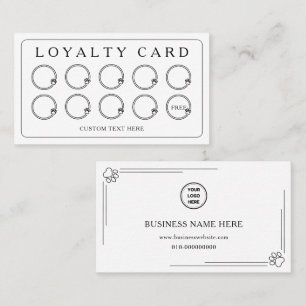 Personalised Logo Cute Paws Dog Cat Pets Services Loyalty Card