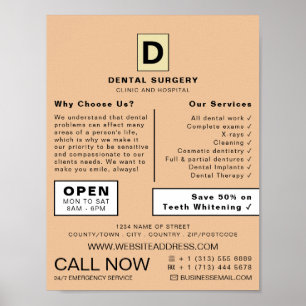 Personalised Logo, Dentistry, Dentist Advertising Poster