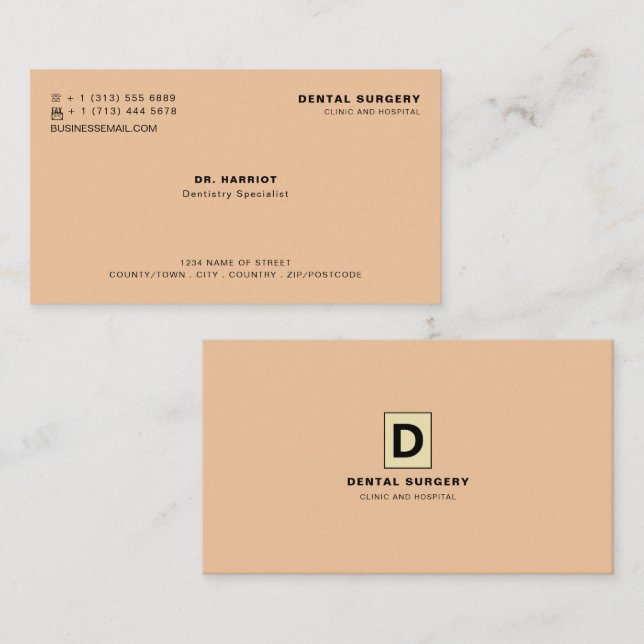 Personalised Logo, Dentistry, Dentist Business Card (Front/Back)