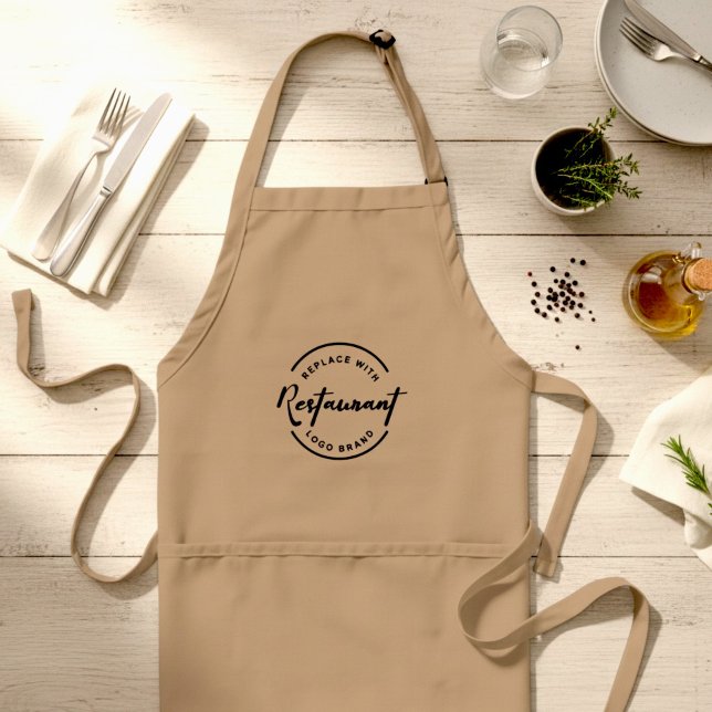 Personalised Logo for Restaurants, Cafés, Barkers Standard Apron (Custom logo on apron for restaurant business.)