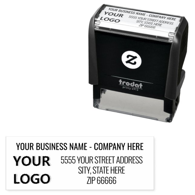 Personalised Logo Name Address Business Stamp (In Situ)