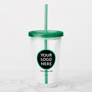 Personalised Logo No Minimum With Straw  Acrylic Tumbler