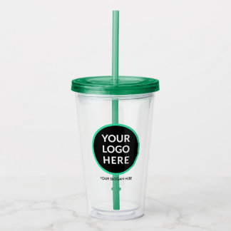 Personalised Logo No Minimum With Straw  Acrylic Tumbler