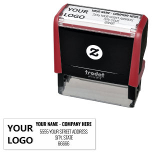 Personalised Logo or Photo Address Stamp Example