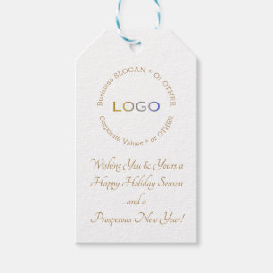 Personalised Logo Photo Gold Business Holiday   Gift Tags