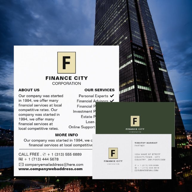 Personalised Logo, Professional Business & Finance Business Card (Creator Uploaded)