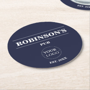 Personalised Logo Pub Bar Name Year Established  Round Paper Coaster