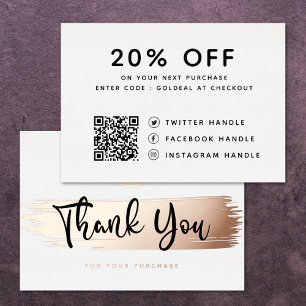  Personalised Logo QR Code Thank You Discount Card