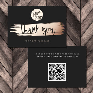  Personalised Logo QR Code Thank You Discount Card