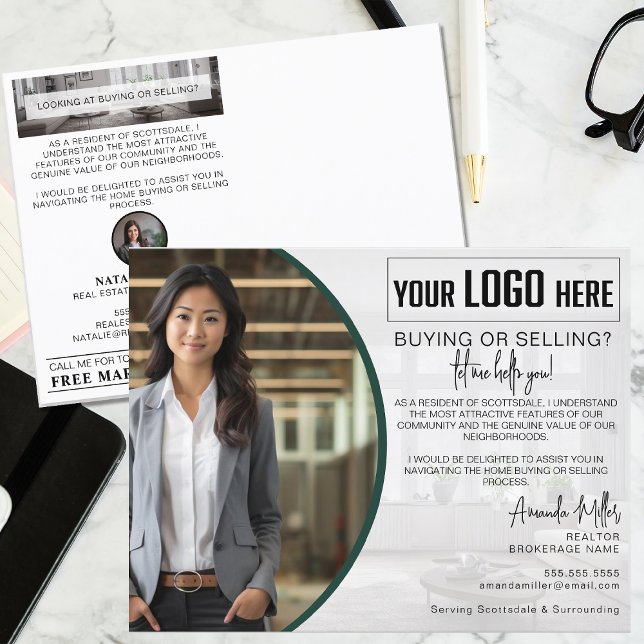Personalised Logo Realtor Broker Real Estate Agent Postcard (Creator Uploaded)