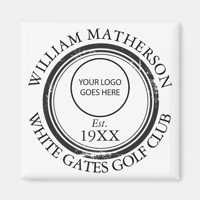 Personalised Logo Retro Stamp Magnet (Front)