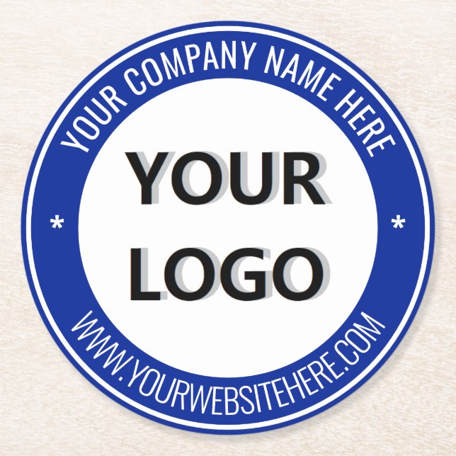 Personalised Logo Text and Colours Paper Coaster (Front)
