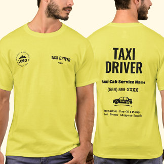 Personalised Logo Yellow Cab Taxi Driver Shirt