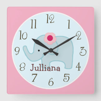 Personalised Lollipop Jungle Elephant Clock