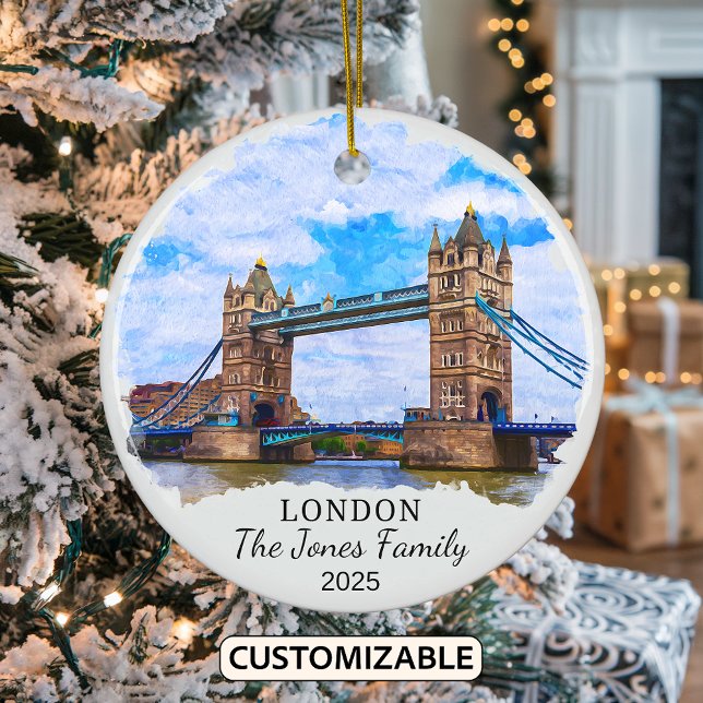 Personalised London Ornament, England Ceramic Tree Decoration (Creator Uploaded)
