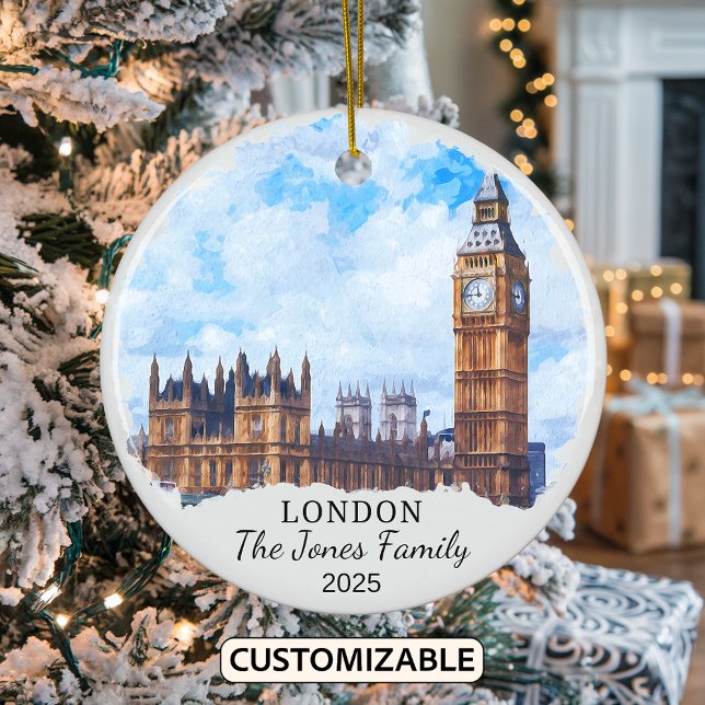 Personalised London Ornament, England Ceramic Tree Decoration (Creator Uploaded)