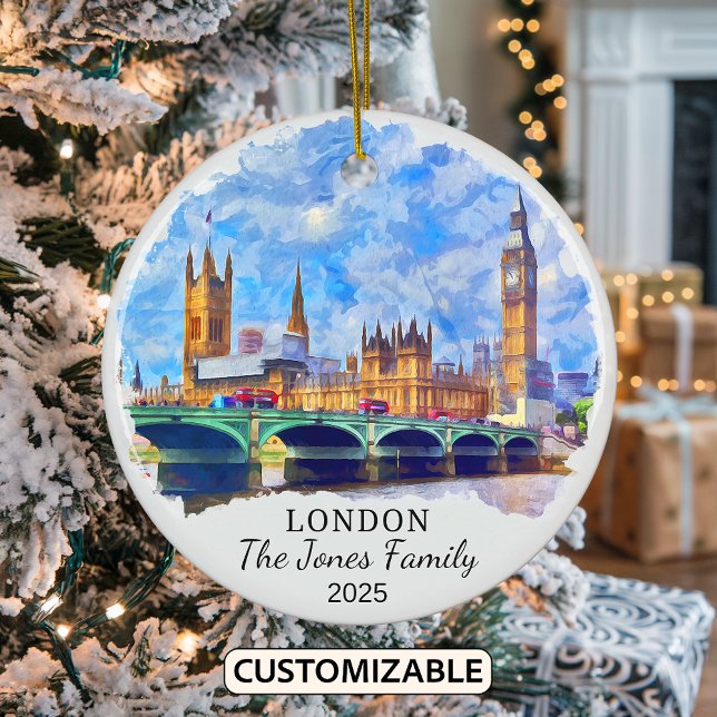 Personalised London Ornament, England Ceramic Tree Decoration (Creator Uploaded)