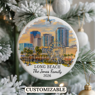 Personalised Long Beach Ornament Custom California
