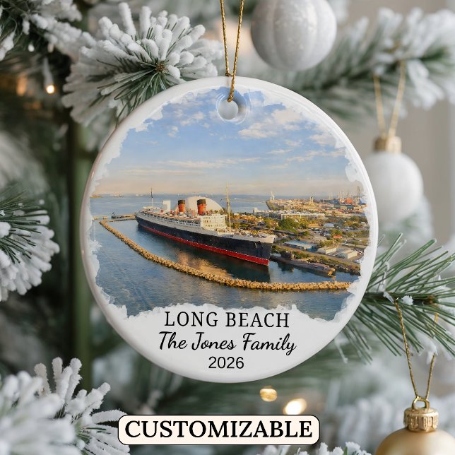 Personalised Long Beach Ornament Custom California (Creator Uploaded)