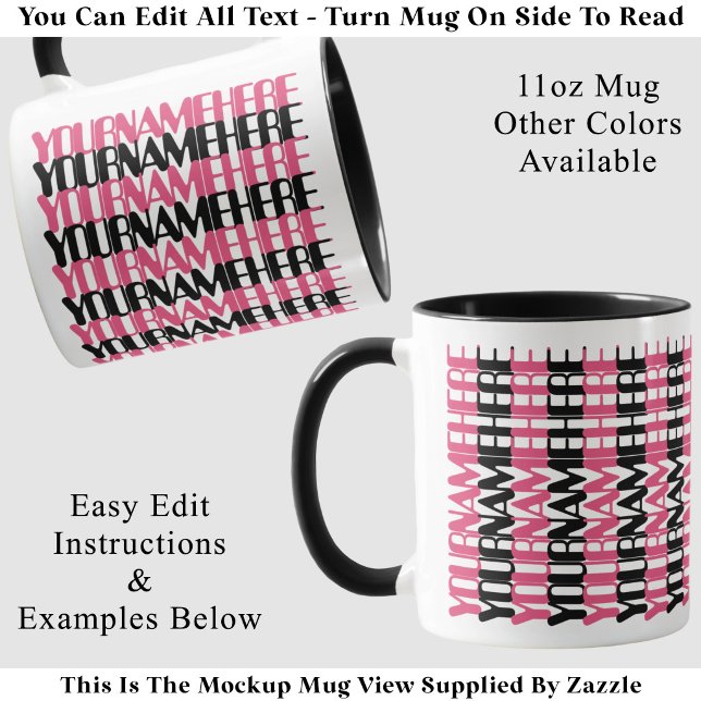 Personalised Long Custom Name Coral Hidden Message Mug (Creator Uploaded)