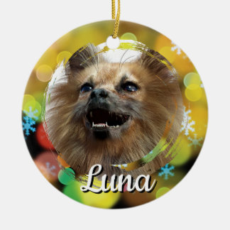 Personalised Long-Haired Chihuahua Christmas Ceramic Tree Decoration