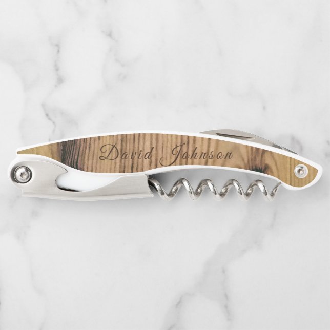 Personalised Look of Wood  Corkscrew (Front)