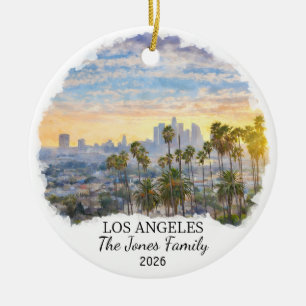 Personalised Los Angeles Ornament, California Ceramic Tree Decoration