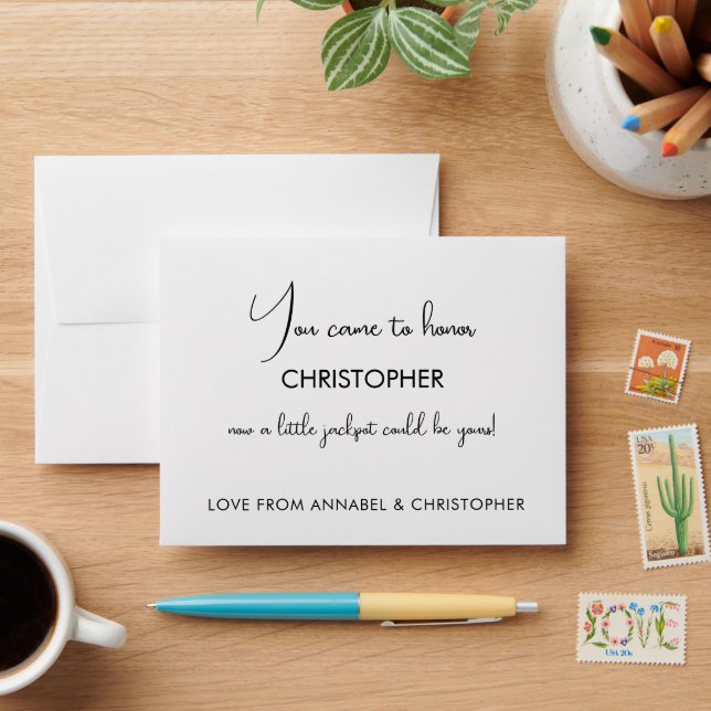 Personalised Lotto Envelope | You Came to Honour (Desk)