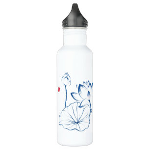Personalised Lotus Chinoiserie Name Monogram 710 Ml Water Bottle