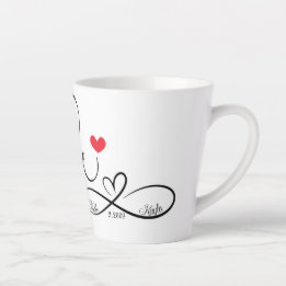 Personalised Love and Infinity Heart Latte Mug