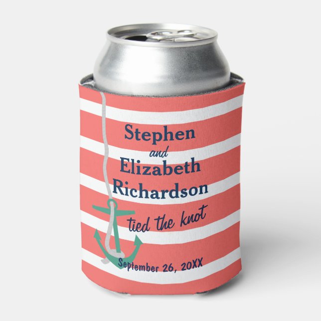 Personalised Love Beachy Anchor Can Cooler (Can Front)