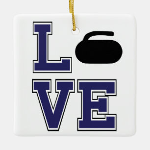 Personalised LOVE Curling-Santa's Favourite Curler Ceramic Ornament